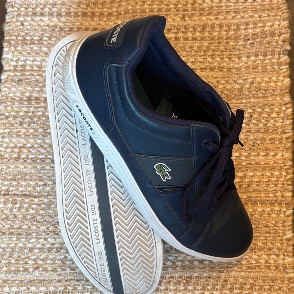 Lacoste Men's Dark Blue Leather Sneakers